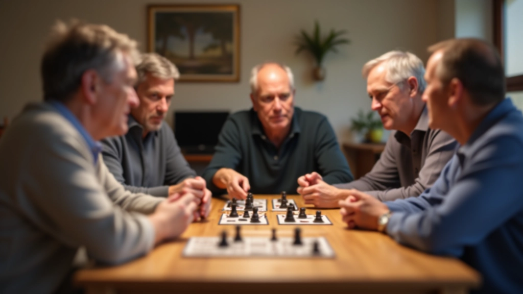 Players gathered around wooden tables playing strategy board games in community center